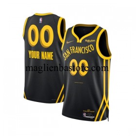Maglia NBA Golden State Warriors Personalizzate Nike 2023-2024 City Edition Nero Swingman - Uomo